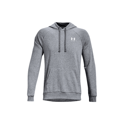 Under Armour Rival Cotton Hoodie – Steel Light Heather/White