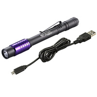 Streamlight Stylus Pro USB UV with 120V AC adapter and USB cord - Nylon Holster - Black