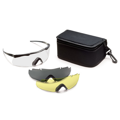 Smith Optics Aegis Echo Black Frame with 3 Interchangeable Lens Protective Glasses – Deluxe Kit
