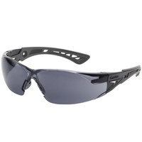 Bolle RUSH Safety Glasses - Black/Gray Frame /  Smoke Lens
