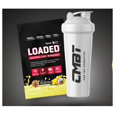 CMBT – Free Shaker and Loaded (Pre Workout) Sample (promotional item)