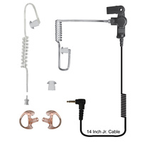 CODE RED Silent Jr 2.5 Pack Listen Only Earpiece with 14in Coiled Cord for Kenwood shoulder microphones