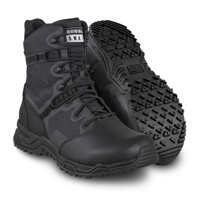 Original Swat Alpha Fury 8 inch Side Zip Waterproof Polishable Toe Boot – Black