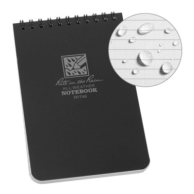 Rite in the Rain Top Spiral 4 X 6 Notebook - Black