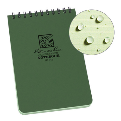 Rite in the Rain Top Spiral 4 X 6 Notebook - Green
