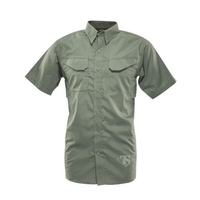 Tru-Spec Men's 24-7 Series Ultralight Short Sleeve Field 65/35 Polyester/Cotton Rip-Stop Shirt - Olive Drab - Large