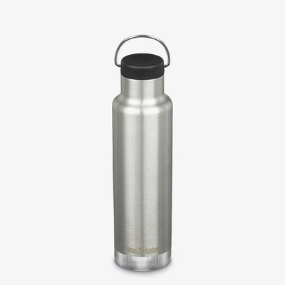 Klean Kanteen 20oz Insulated Classic Bottle with Loop Cap + Bale - Brushed Stainless