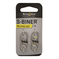 Nite-Ize MicroLock Steel S-Biner 2 Pack - Stainless